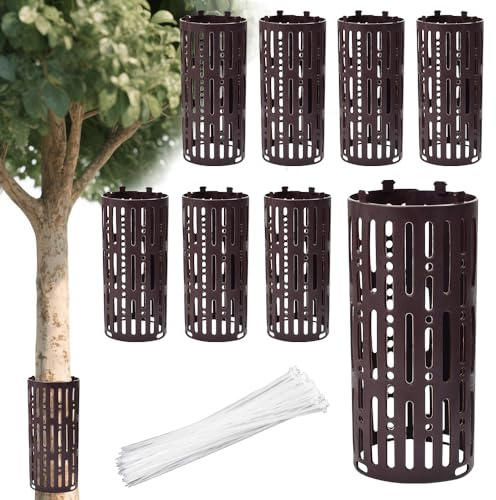 Zuxbolf 10 Pièces Protection Tronc Arbre 20 x 30 cm Protection de Tronc d'arbre Extensibles avec 100 Attaches Protection Tronc d’Arbre Plastique Protection Arbre Contre Chat, Animaux, Tondeuses