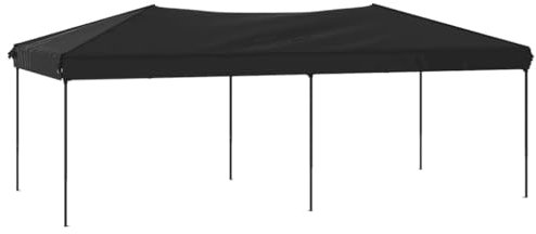 Tonnelle de Jardin Pliable, Tente de Réception Pavillon Barnum de Jardin Noir 3x6 m