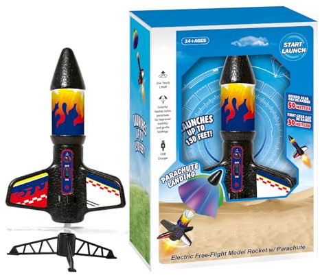 Rocket Launcher Toy, Funny Rocket Launcher Toys for Kids Adults, Novelty Launchers Rockets Toy with Parachute Light, Creative Launching Rockets Outdoor Toys, for Girls & Boys