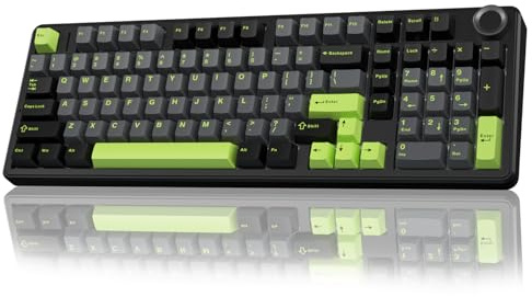 AULA F99 Pro Wireless Mechanical Keyboard with Knob,Tri-Mode BT5.0/USB-C/2.4GHz Hot Swappable Custom Keyboard,Pre-lubed Linear Switches,RGB Backlit Computer Gaming Keyboards (Renewed)