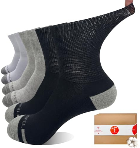 SOJOFEL Chaussettes Diabétiques Homme Femme - Extra Large Coton Coussin Sans Elastique Sans Coutures pour les Pieds Gonflés 3 Paires 39-46