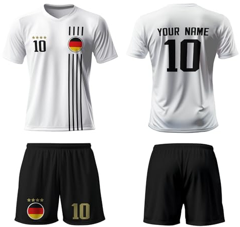 WeiaiziY Personalisierte Fußball Trikot Kinder,Personalisierte Trikot Set mit Eigenem Namen & Nummer,Team -Logo, Fußball Geburtstag Geschenk für Kinder,Herren,Jungen,100% Polyester, Atmungsaktiv