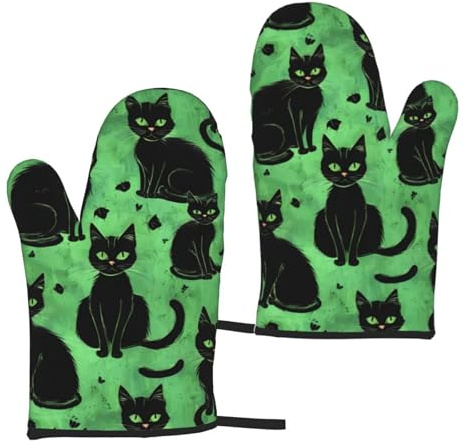 Gants de cuisine imperméables pour barbecue Motif chat de dessin animé 5,9 x 27,9 cm
