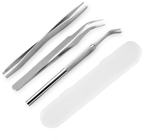 YUNPYCHY 3er Pack Zeckenentferner Set aus Edelstahl, Tick Entfernung Werkzeug für Präzise und Sichere Anwendung bei Mensch, Hunden und Katzen mit Aufbewahrungstasche