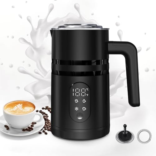 Mingfuxin Electric Milk Frother, 4 in 1 Automatic Milk Frothers Steamer Milk Heater Warmer Hot or Cold Milk Foamer Maker with Magnetic Stirring Head for Cappuccino Latte Coffee Hot Chocolate Maker