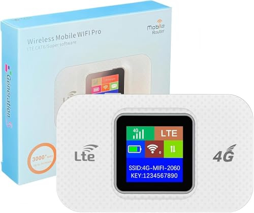 4G Mobile WiFi,Portable WiFi Router - SIM Card Hotspot, Ultra-Fast/Mobile Internet up to 300 Mbps, Pocket-Sized Modem for Travel & Remote Work,Supports simultaneous connection of up to 10 devices