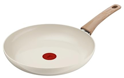 Tefal Reflect On Bratpfanne 28 cm, keramische Antihaftbeschichtung | recycelter Aluminiumkörper, Thermo-Signal, für alle Herdarten, einfache Reinigung, Creme, G0220632