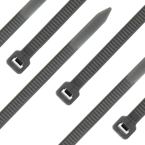 Seki Cable Ties - Pack of 100 - Silver 100 x 2.5 mm Tear-Resistant up to 8.2 kg - Nylon PA6.6 - Self-Locking - Cable Tie Set for Cable Management, Household, Workshop & Industry