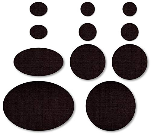 Nordtown Puffer Daunenjacke Reparaturflicken | Selbstklebend, vorgeschnitten, wasserdicht, dezentes Ripstop-Nylongewebe zum Fixieren von Jacken, Zelten, Schlafsäcken, Skihosen (11 Stück) (schwarz)