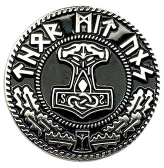 Patch Nation Thors Hammer Mjölnir Viking Wikingers Metal Pin Badge Brosche (Silber)