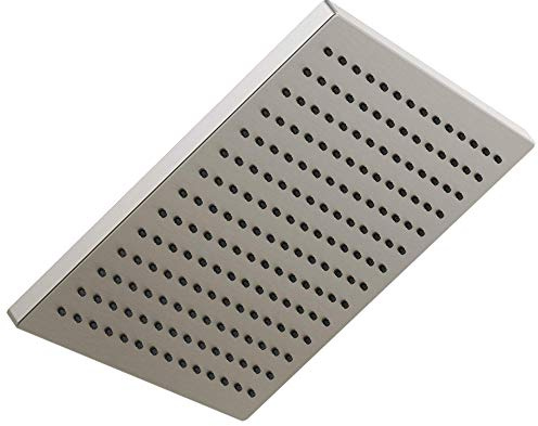 Delta Brushed Nickel Square Rain Shower Head, 12 Inch Metal Large Shower Head Rainfall, Overhead Rain Showerhead, 2.5 GPM Flow Rate, Stainless 52159-SS25