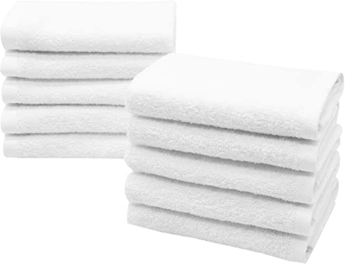 ZOLLNER 10er Set Seiftücher - weiche und saugstarke Waschlappen - waschbar bis 95°C - Baumwolle - 30x30 cm in weiß