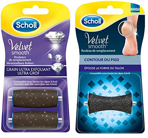 Scholl Rouleaux pour Râpe Electrique Pieds - 2 Rouleaux Ultra Exfoliants et 1 Rouleau Contour - Lot de 3