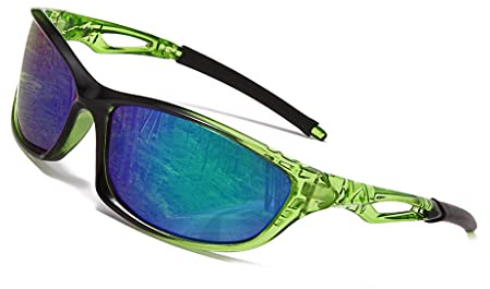Long Keeper Occhiali da Sole Sportivi polarizzati per Uomo Donna Protezione UV400 Occhiali Sportivi Per Running Montagna Pesca Bici Tennis Montatura Leggera