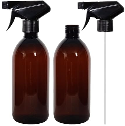 Avalon Empty Plastic Spray Bottles Refillable Container 500ml - 2 PCS - Durable Trigger Sprayer with Mist Stream Settings, for Essential Oils, Cleaning, Room Spritzers Aromatherapy
