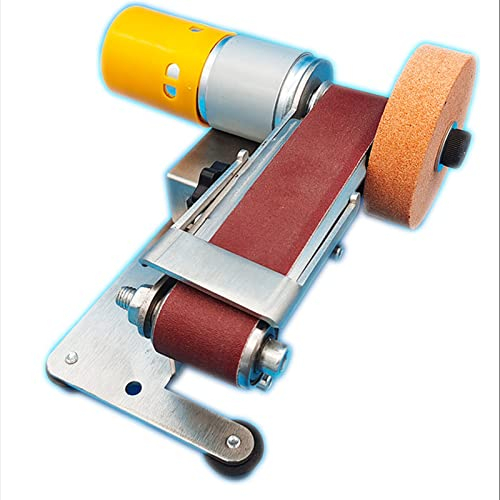 Boyuan Mini levigatrice a Nastro elettrica, Motore 775 con Angolo Regolabile a 7 velocità 9000r/min, levigatrice per lucidatura, per levigatura della Vernice sverniciata Fai-da-Te