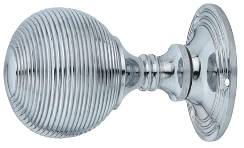 Ironmongery Solutions® Reeded Mortice Knob for Doors, Gate Handle, Door Knob Handles in Satin Chrome Plating Finish -56mm