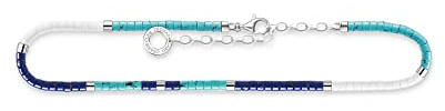 THOMAS SABO Damen Fußkette mit blauen Steinen 925 Sterlingsilber AK0038-775-7