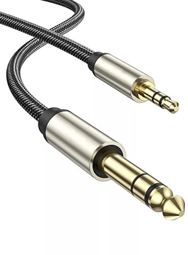 Aux Converter 2 Metres TRS Stereo Audio Mini Jack cable Adapter Cable 3.5 Male TRS to 6.35 Female Audio Aux Converter Cable 3.5mm Male to 6.35mm Female