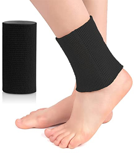 Xemz Gel Ankle Sleeve, 1 PC Ankle Support Protection Sleeve Gel Wrist Brace Sleeves, Men Women Ankle Support Compression Sleeves for Basketball Running (Black)