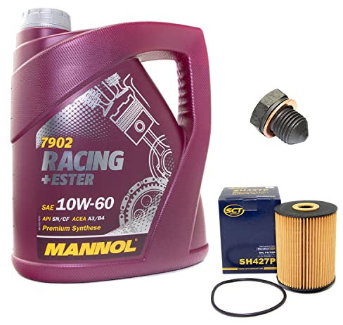 Motoröl Set Racing+Ester 10W-60 4 Liter + Ölfilter SH427P + Ölablassschraube 12281
