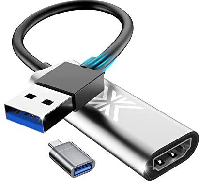 Carte d'acquisition vidéo XIIXMASK Carte de Capture, Capture Video HDMI vers USB en 1080P à 30 Hz, pour l'enseignement, la Diffusion, Les Jeux, Le Streaming, la vidéoconférence