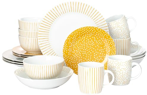 Waterside- 20pc Betsy Dinner Set Amber Yellow