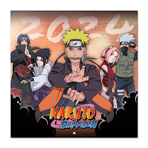 Grupo Erik Kalender 2024 Wandkalender 2024 - Naruto Kalender 2024 Familienplaner 30 x 30 cm Jahreskalender 12 Monate