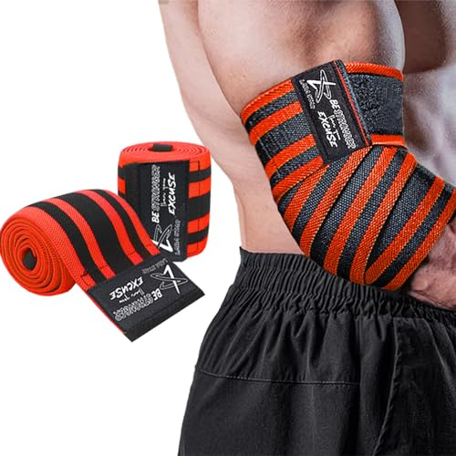 LARA STAR Ellenbogenbandagen für Gewichtheben, 119,4 cm, elastische Ellenbogenbandage & Kompression, Powerlifting, Fitness, Cross-Training & Gym Workout – Ellenbogenriemen zum Gewichtheben