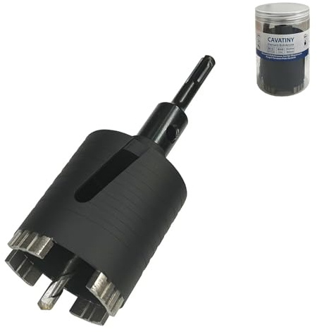 CAVATINY Diamant Bohrkrone Dosensenker 68mm, Segmenthöhe 10mm mit M16-Aufnahme 80 mm Nutzlänge, SDS-plus Adapter, Bohrkrone für Beton Vollziegel Hohlziegel Mauerwerk Kalksandstein Poroton