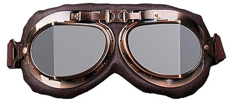 DoHTeck Motorradbrille, Retro Aviator Style Scooter Brille, Windschutzscheibe, winddicht und staubdicht für Outdoor-Sportarten