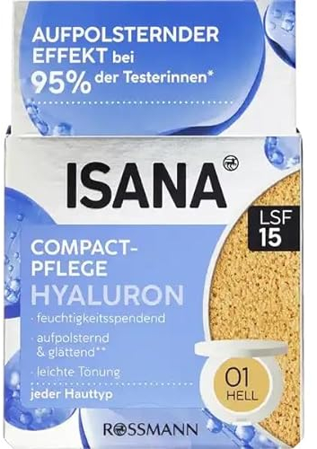 Isana Compact Soin à l'acide hyaluronique avec indice de protection solaire 15-1 x 15 g