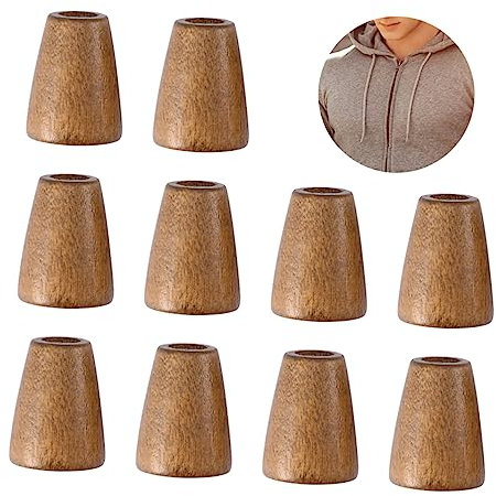 Tofficu 50stücke Reißverschluss Stopperschnalle Glockenseilschnalle Seilendenstopper Seilstopper Aus Holz Für Kordeln Kleidung Rucksäcke Schlüsselbänder