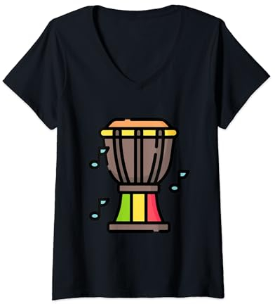 Damen Wirklich wie Djembe African Drums T-Shirt mit V-Ausschnitt