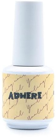 ADHERE Capa base ultra fuerte para dijes de uñas y uñas a presión, esmalte de gel de larga duración 0.5 onzas, lámpara LED, base transparente UV