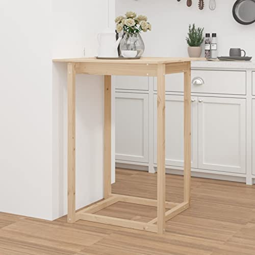 Iiaky Table de Bar 80x80x110 cm Bois Massif de pin,Table De Bistrot,Table De Bar,Table De Bistrot Moderne