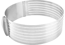Anelli Per Torte 6-12 pollici Regolabile In Acciaio Inox Affettatrice Torta Stampo Bakeware Taglierina Torta Anello di Cottura Della Torta Strumenti Affettatrice di Pane A Strati BakingTool Per Torte,