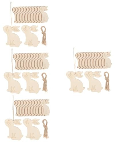 NUOBESTY 80stücke Unbemalte Holzscheiben Ostern-deko Holzanhänger Für Kreative Bastelprojekte Bemalen Und Aufhängen Natürliche Holzplanken Für Festliche Dekoration