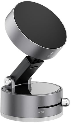 GKEAPZA Vacuum Magnetic Phone Holder, 360° Rotating Adjustable and Foldable Suction Cup Phone Holders, Stand Magnetic Phone Holder for Car/Gym/Mirror/Smooth Surface