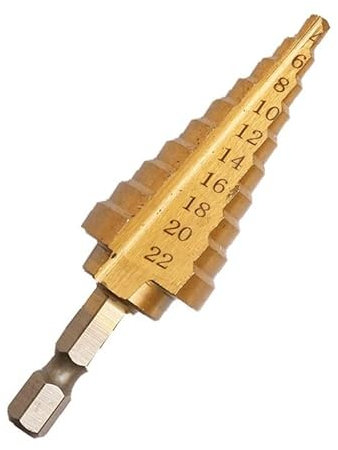 1 Juego 4-12 4-20 4-32 HSS Broca escalonada recubierta de titanio Herramientas eléctricas de perforación Metal Acero de alta velocidad Cortador de agujeros de madera Taladro cónico(4-22mm)