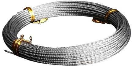 SQIANKUN Cavo Acciaio Corda a trefoli 1X7 in Acciaio Inossidabile 304 0,15 0,2 0,25 0,3 0,4 0,5 0,6 mm Diametro Filo Twist Foto appesa Foto Gancio a Muro Filo Acciaio Inox(0.15mm)