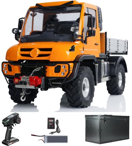 wheelfun 4X4 1/10 Uni U423 RC - Cabrestante de vehículo todoterreno RTR control remoto Rock Crawler Car Cubo de metal cepillado Motor Esc bloqueo diferencial modelo de grado hobby para adultos Hobby