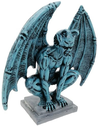 Statue De Jardin De Gargouilles - Devils en Résine ailée, Sculpture Extérieure Gothique | Figurine De Sitting, Créature Mythique, Décor Médiéval pour Les De Patio, Porche