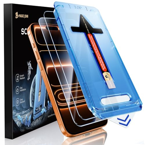MAGIC JOHN 9H+ HD Schutzfolie für iPhone 17 Pro Max, 2er Set | Staub- & blasenfreie Montage, fingerabdruckabweisend, 9H+ Hartglas, kratz- & stoßfest, hüllenkompatibel, abgerundete Kanten