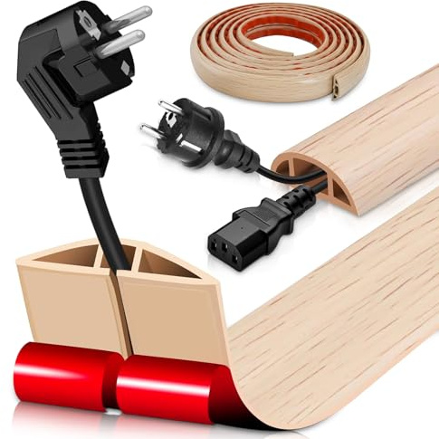 Kabelkanal Boden, Kabelbrücke Boden Kabelkanal Holzoptik 3cm x 3m PVC Kabelabdeckung für Büros Wohnungen Lagerhallen Hotels Lager Cable Duct