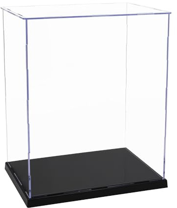 Odoria Vitrine Klare Schaukasten: 30 cm für 25 cm Hohe Statuen-Trophäen - Acrylschutz für 28 cm große Puppen-Actionfiguren - Transparente Kasten zur Aufbewahrung von Sammlerstücke, Einfache Montage