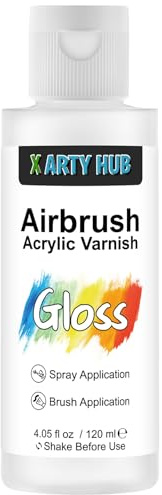 X ARTY HUB Akryllack Glans 120 ml, Anti-gulning/Matta/Krackning av Akrylfärg, Vattentät, Fläck- och Fuktbeständig Beläggning, Borstbar/Spraybar