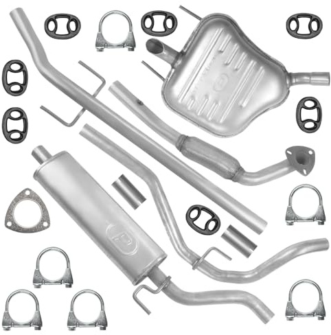 POLMOstrow Auspuff für Opel Vectra 3 III C 2002-2005 | Kollektorrohr, Mitteltopf und Endtopf, Motoren: 1.6 - 1.8, Limousine