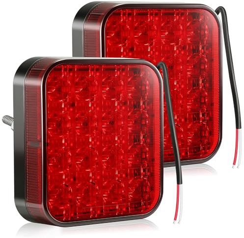 DARKGUARD 16LED Luz Trasera Antiniebla Roja 2PC - 12V/24V 2,2W IP67 Impermeable E9 Homologadas Pilotos Luces Traseras Antiniebla para Remolques Camiones Furgonetas Tractores Caravanas Coches