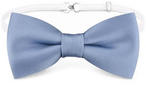 TigerTie - Småbarn, babyfluga i enfärgad, enfärgad med elastiskt band, 29 till 40 cm, justerbar halsomkrets + förvaringslåda, Ljusblå